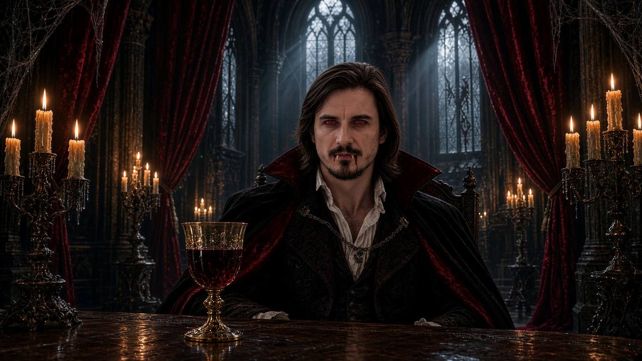 Count Vladcula with his goblet